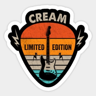 Vintage Cream Name Guitar Pick Limited Edition Birthday Sticker